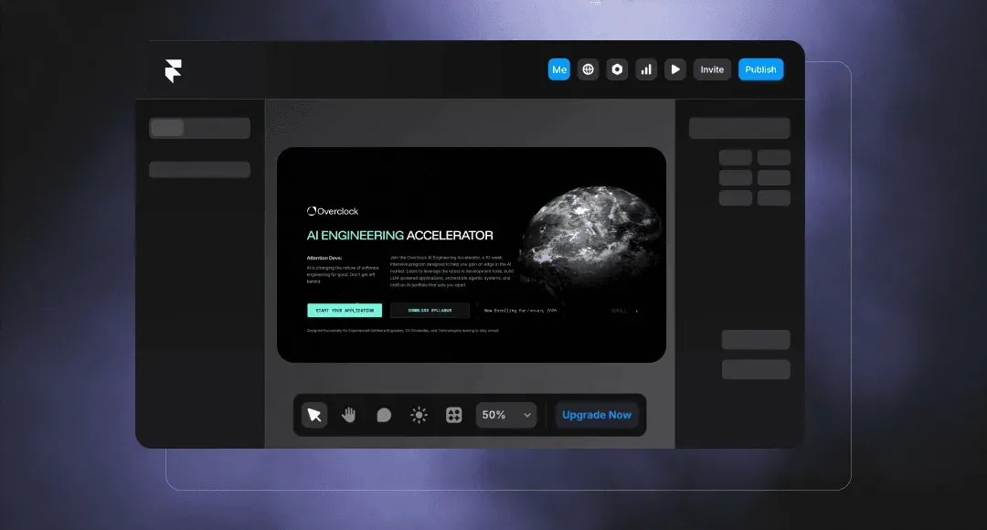 landing page in Framer