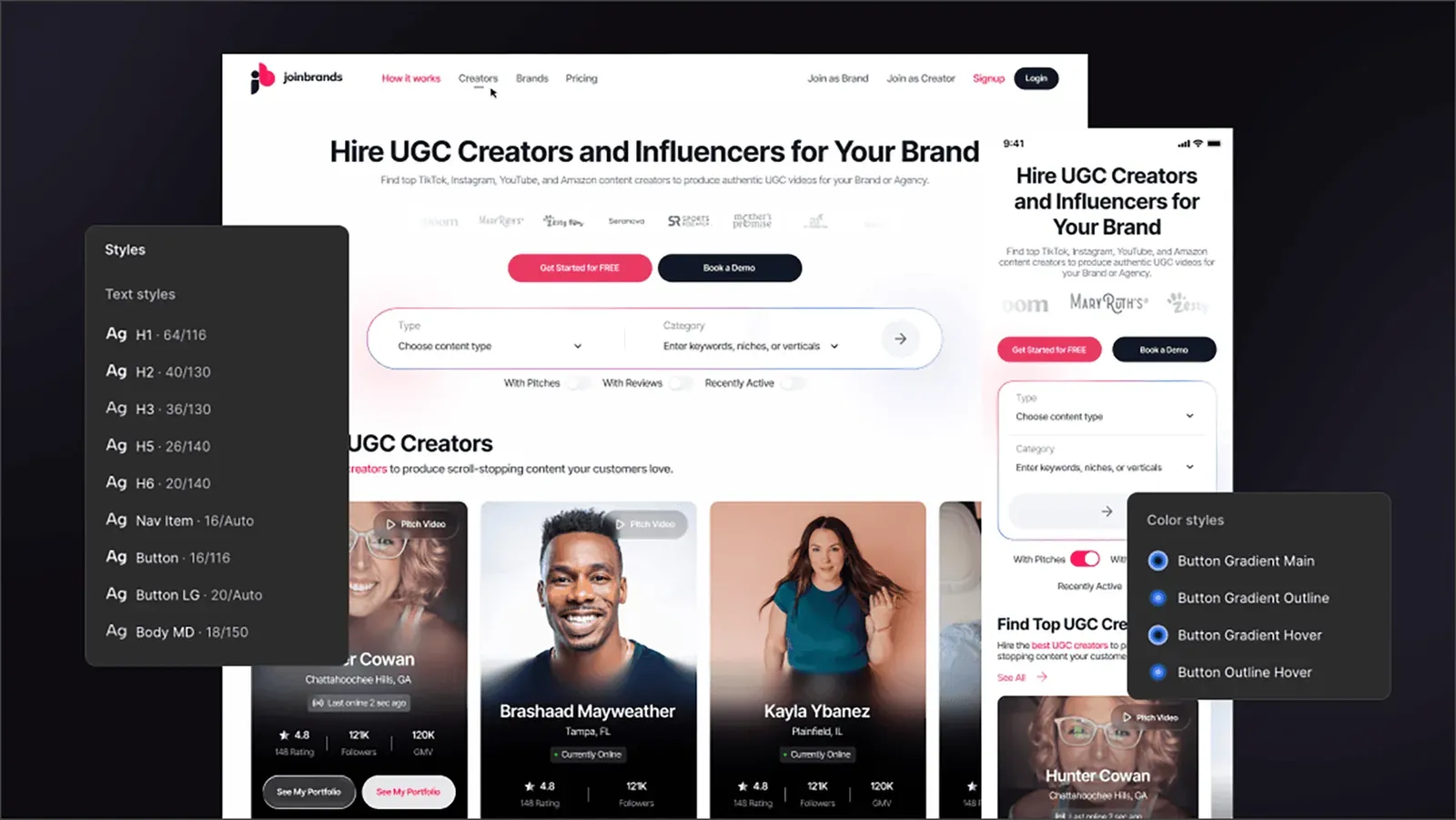 UI/UX design example