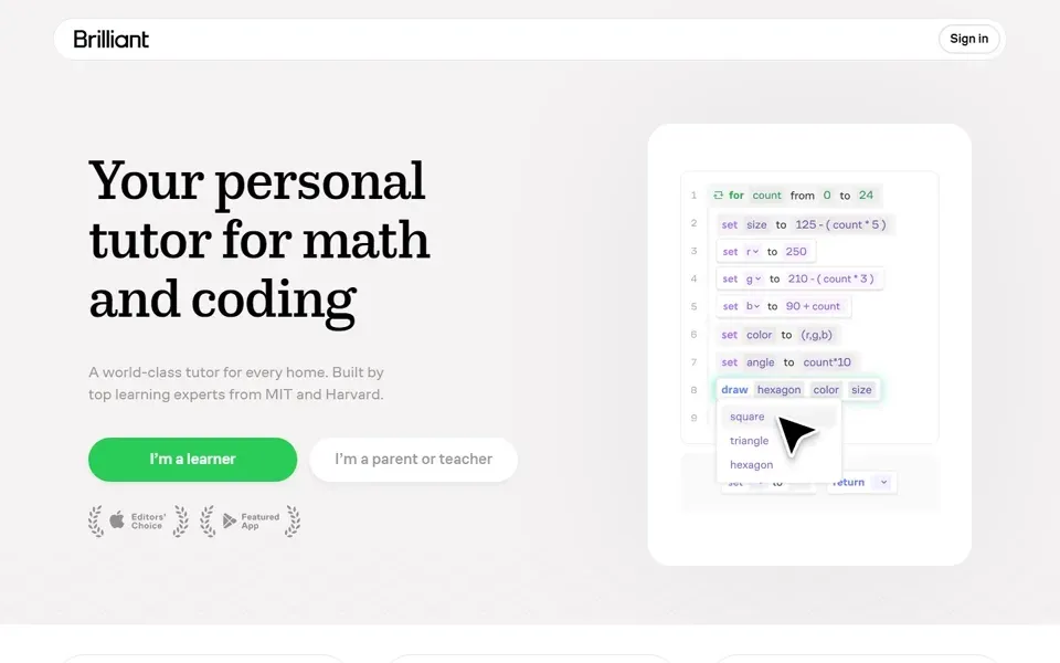 Brilliant homepage