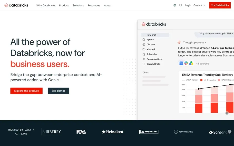Databricks homepage