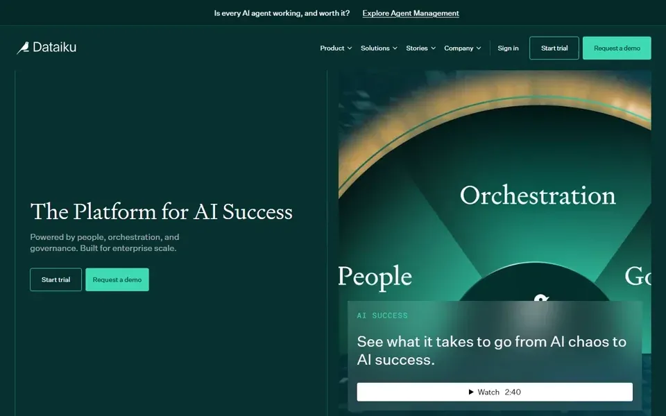 Dataiku homepage