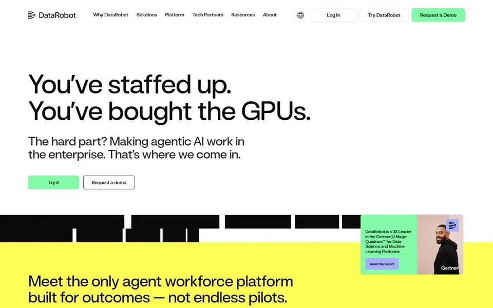 DataRobot homepage