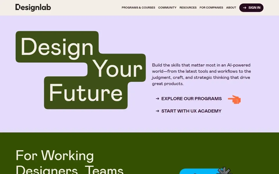Designlab homepage