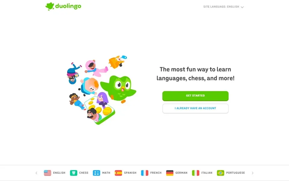 Duolingo homepage