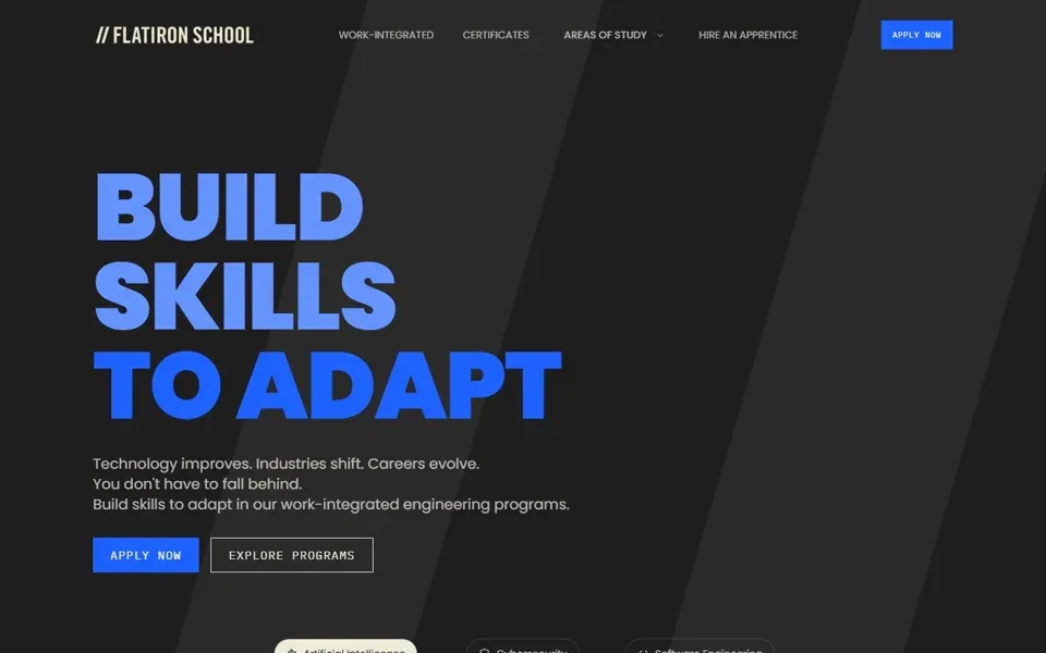 Flatiron School homepage