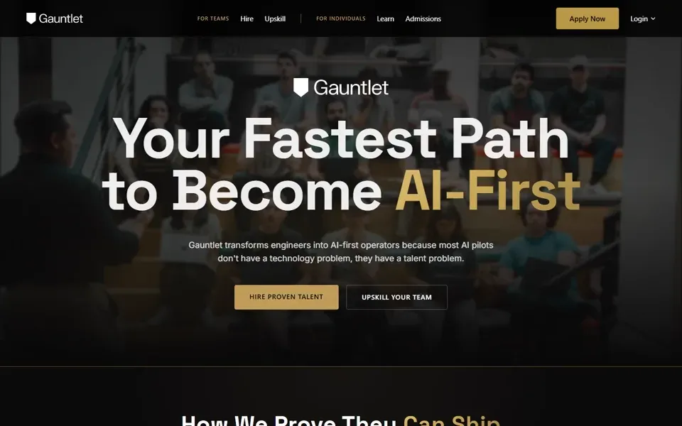 Gauntlet AI homepage