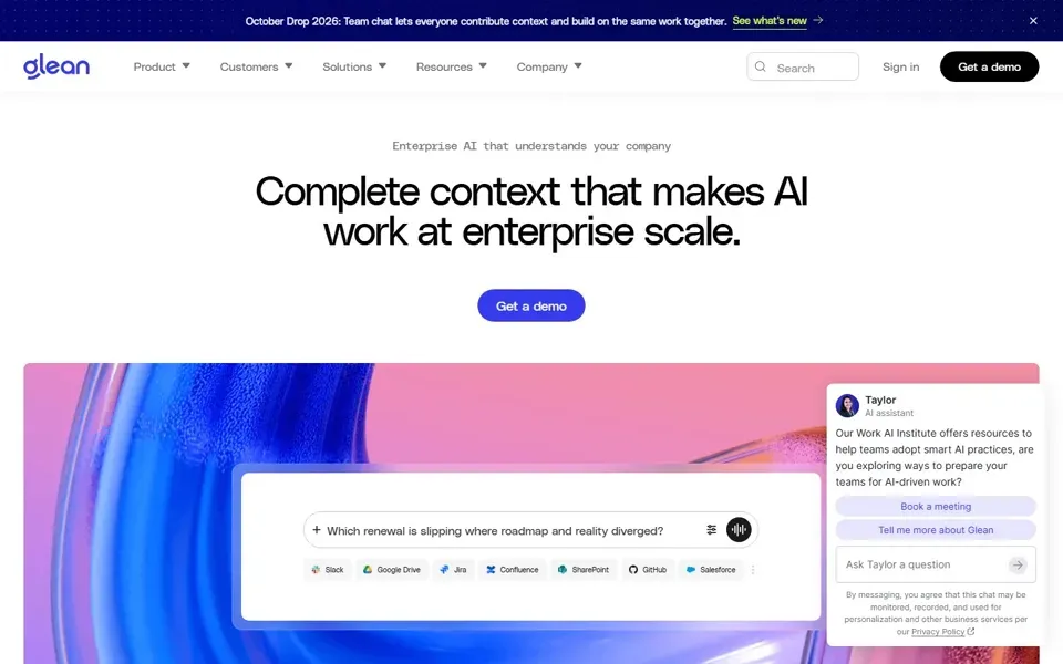 Glean homepage