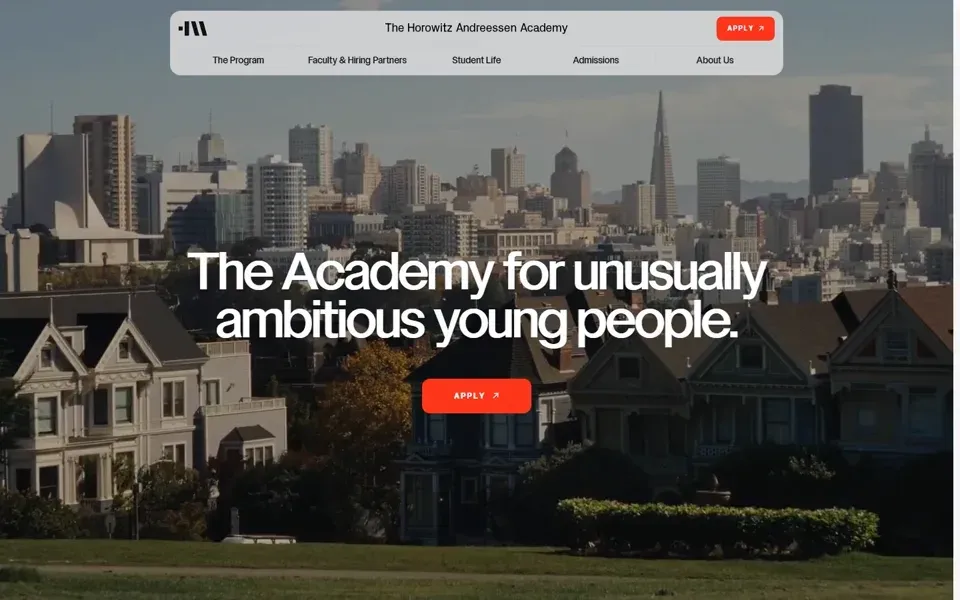 The Horowitz Andreessen Academy homepage