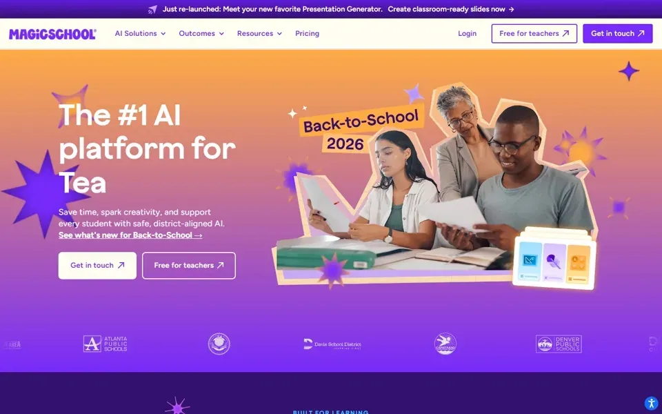 MagicSchool homepage