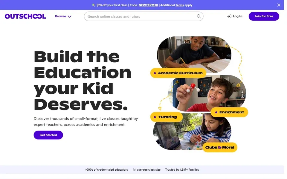 Outschool homepage