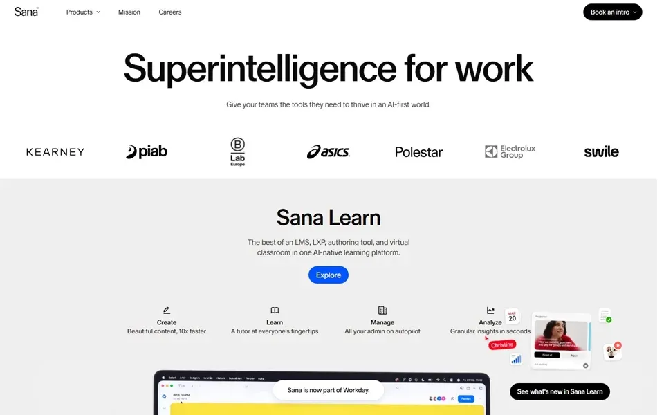 Sana Labs homepage