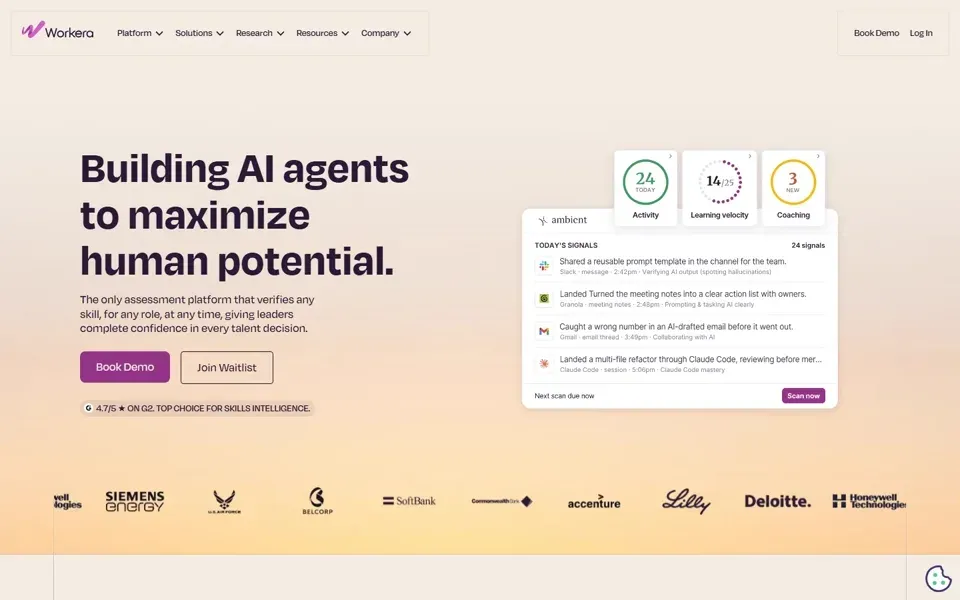 Workera homepage